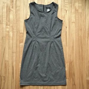 Vintage David Wayne Sleeveless Black and White Check Knee Length Dress